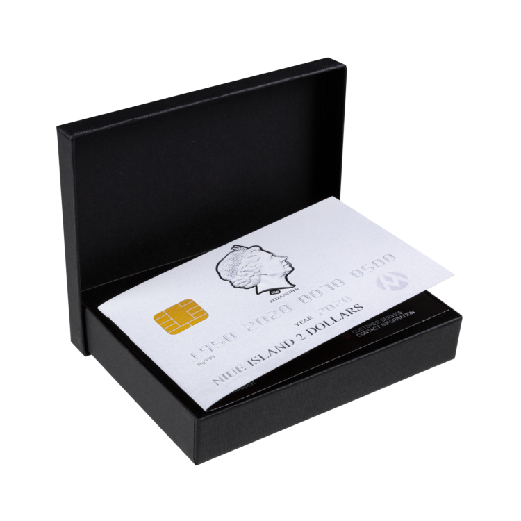 Certificaat 1,5 troy ounce zilveren credit card munt 2020