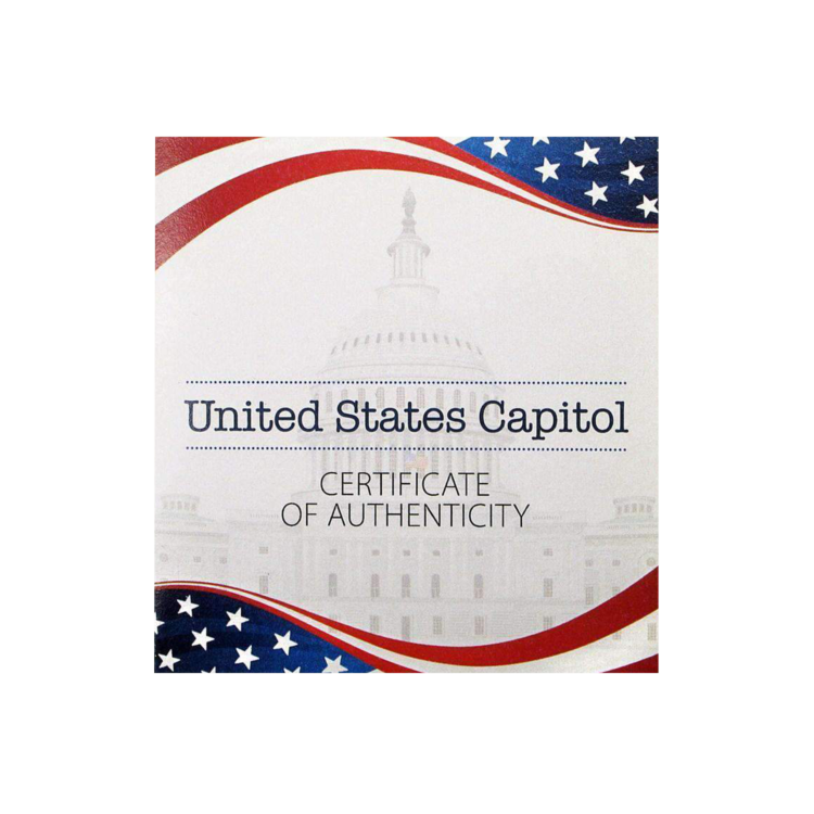 Certificaat zilveren munt Het Capitool van de Verenigde Staten 2017