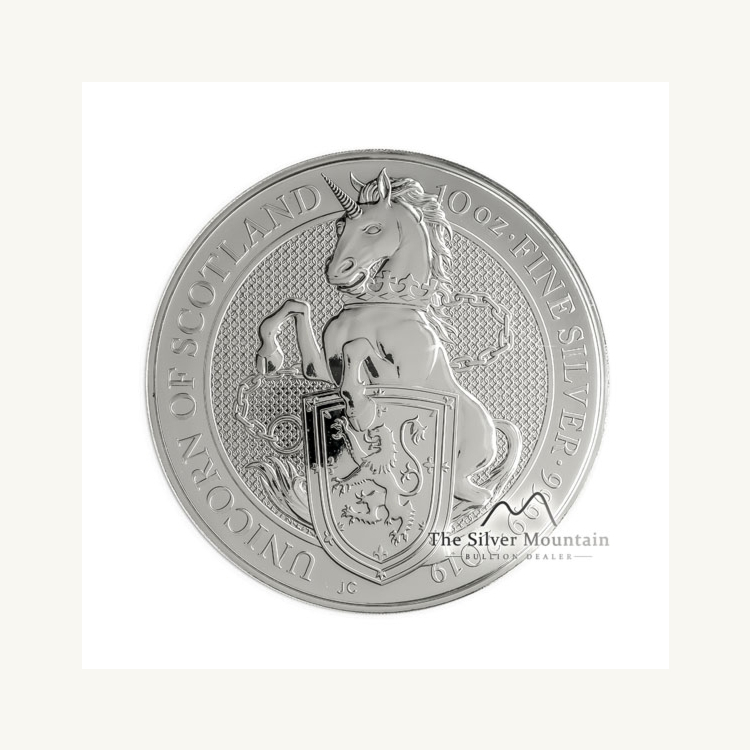 10 Troy ounce zilveren munt Queens Beasts Unicorn 2019