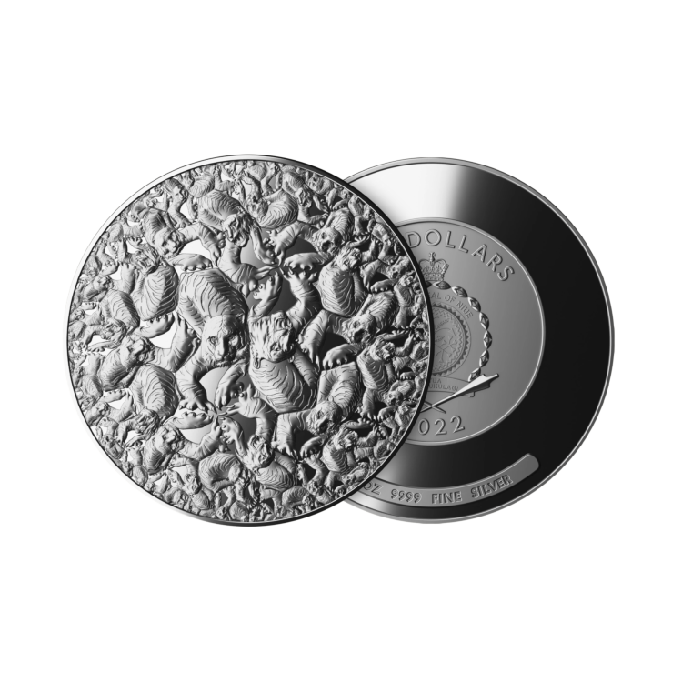 Ontwerp 2 troy ounce zilveren munt Algoritme – Tijger 2022 proof