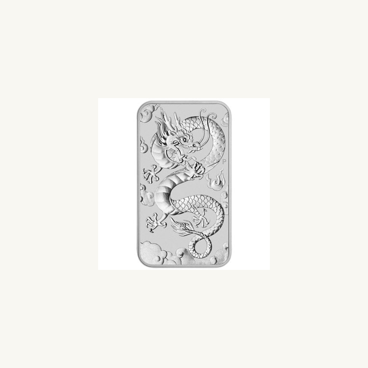 1 Troy ounce zilveren muntbaar Rectangular Dragon 2019