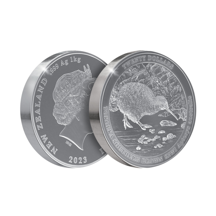 1 kilo zilveren Kiwi munt 2023 proof design