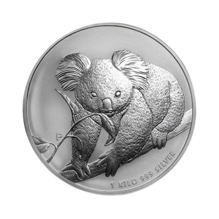 Voorzijde 1 kilo zilveren Koala munt 2010
