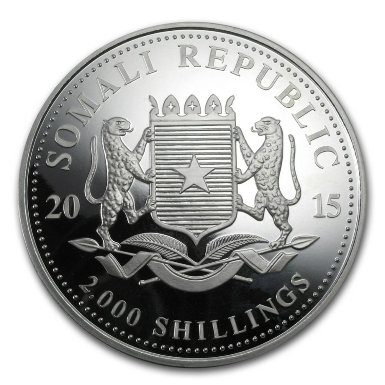 1 kilo zilveren munt Somalische Olifant