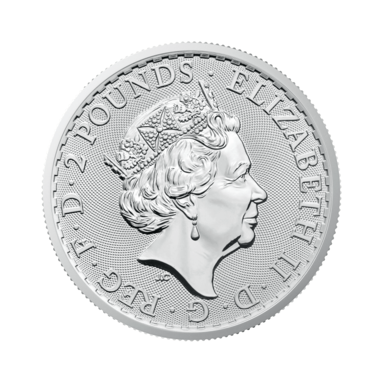 1 troy ounce zilveren Britannia munt diverse jaargangen achterkant