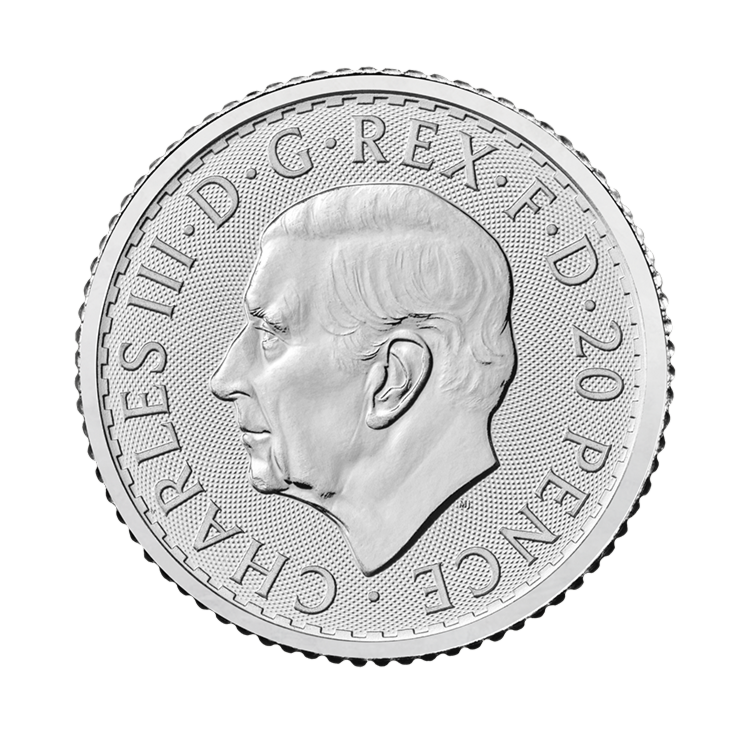 Achterzijde 1/10 troy ounce zilveren Britannia