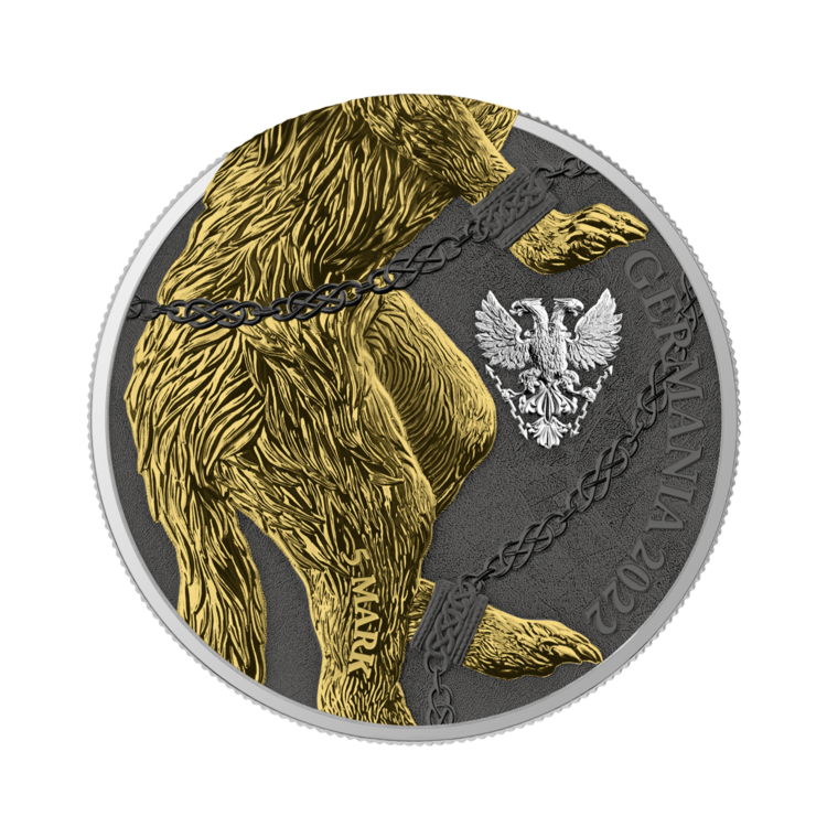 1 troy ounce zilveren munten set Germania Fenrir 2022 zwarte achterkant