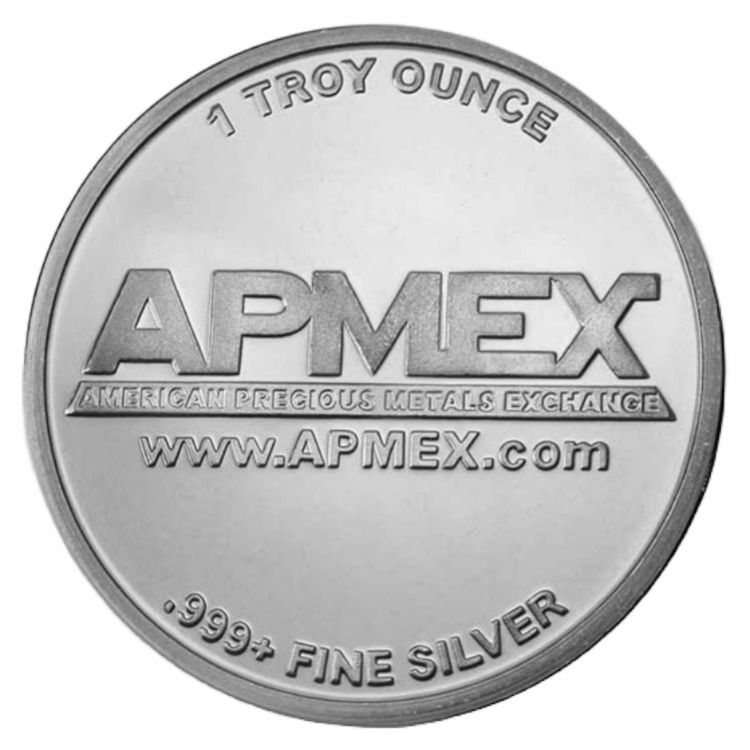 1 troy ounce zilveren APMEX munt voorzijde