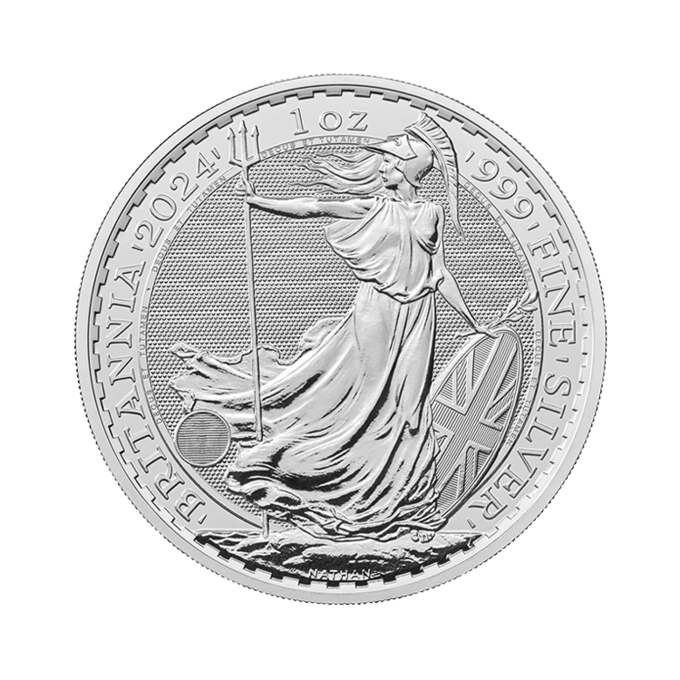 Voorkant 1 troy ounce zilveren munt Britannia 2024 