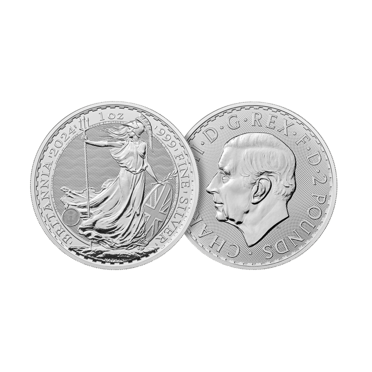 Ontwerp 1 troy ounce zilveren munt Britannia 2024 