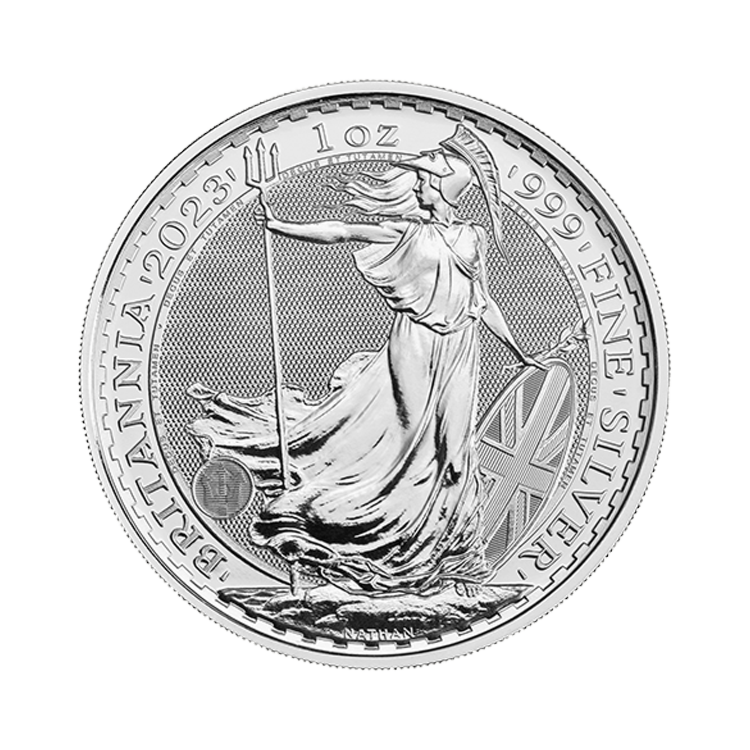 1 troy ounce zilveren Coronation Britannia munt 2023 voorzijde