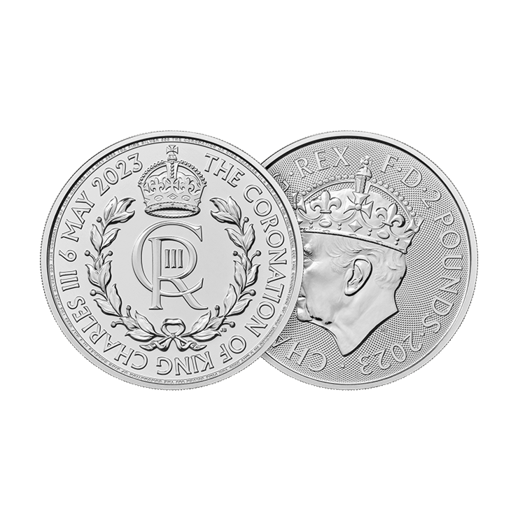 1 troy ounce zilveren Coronation King Charles III munt 2023 design