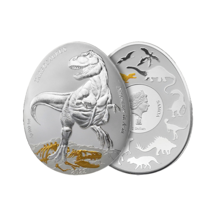 Design 1 troy ounce zilveren munt Dinosauriërs in Azië - Tarbosaurus