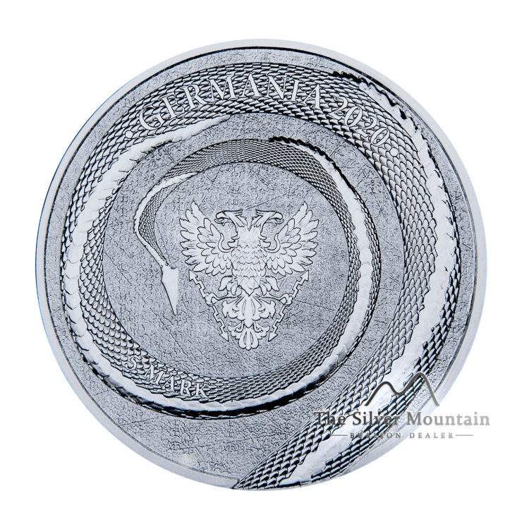 2 x 1 oz zilveren munt Germania Beast Fafnir 2020 met capsule