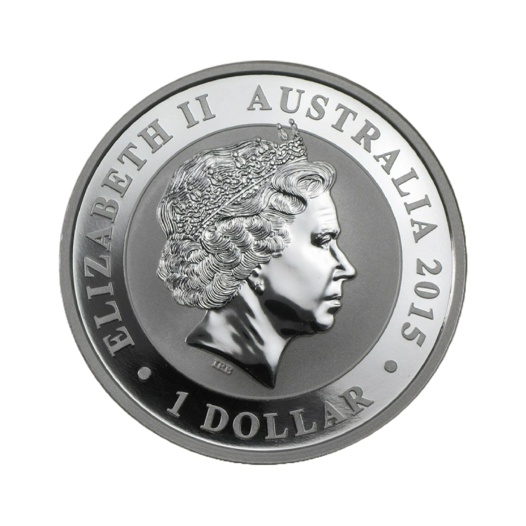 Achterzijde 1 troy ounce zilveren Australian Kookaburra 2015