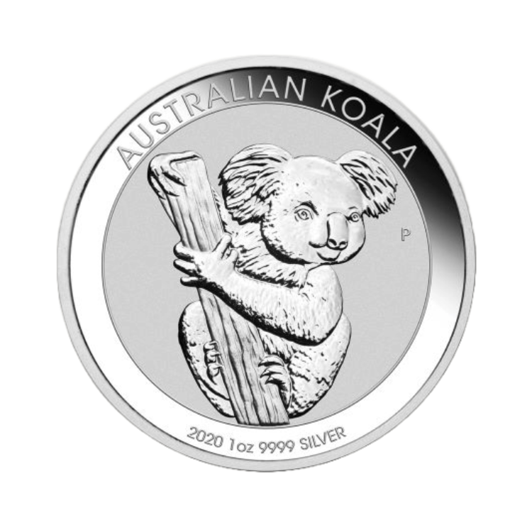 Voorzijde 1 troy ounce zilveren Australian Koala munt 2020