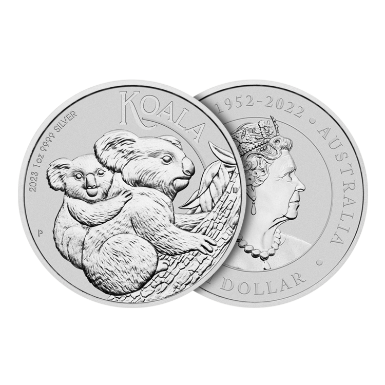 Ontwerp van de 1 troy ounce zilveren munt Koala 2023