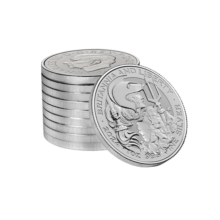 De 1 troy ounce zilveren Britannia and Liberty munt uit 2024
