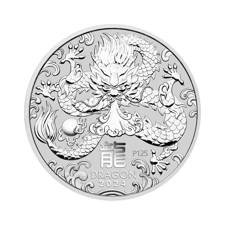 1 troy ounce zilveren Lunar munt 2024 voorzijde