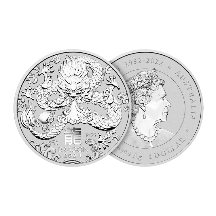 1 troy ounce zilveren Lunar munt 2024 design
