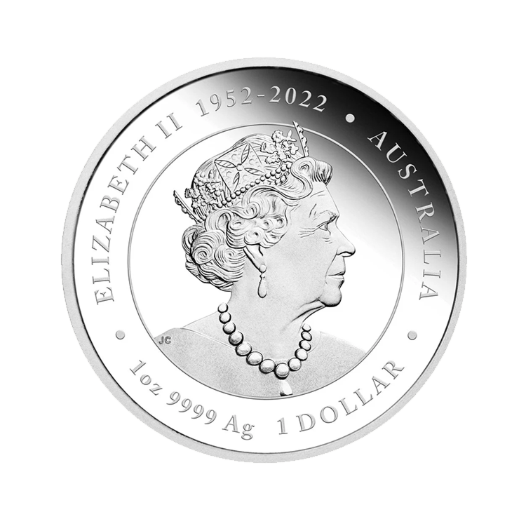 Achterzijde zilveren Lunar munt 2024 proof