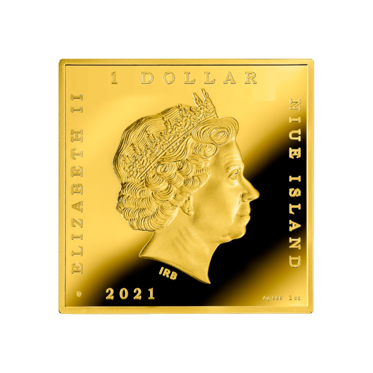 1 troy ounce zilveren Medusa munt achterkant koningin Elizabeth II 