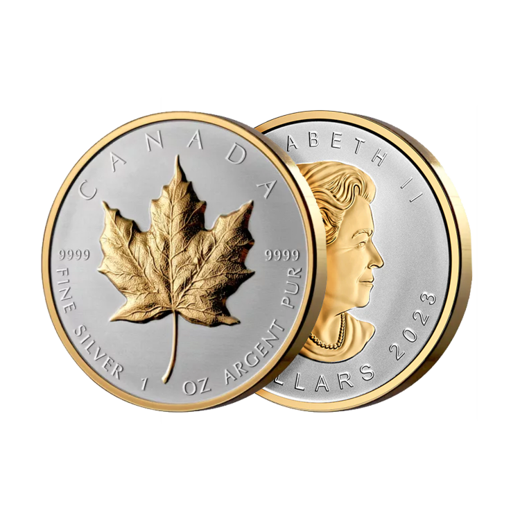 1 troy ounce zilveren Maple Leaf 2023 proof ultra high reliëf verguld 