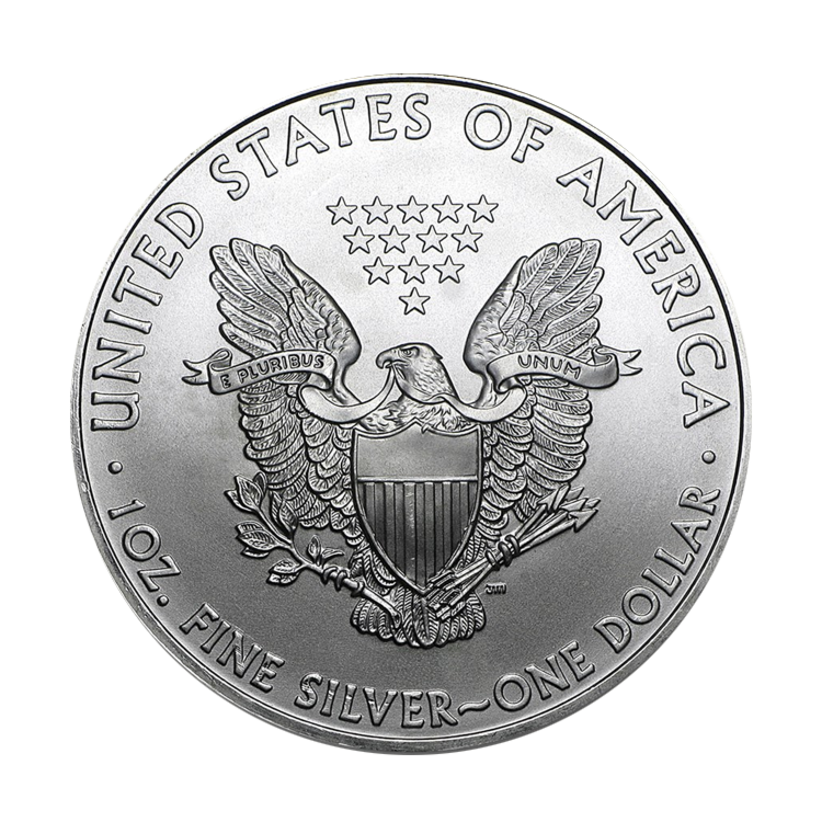 Silver Eagle munt diverse jaargangen- 1 troy ounce achterzijde