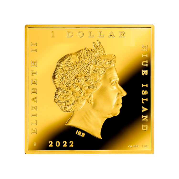 1 troy ounce zilveren munt Treasures of World Painting - St. Jerome Writing 2022 proof Queen Elizabeth