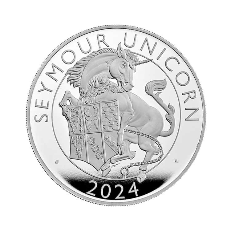 Voorzijde 1oz zilveren Seymour Unicorn munt
