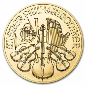 1/25 troy ounce gold Philharmoniker coin 2023