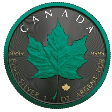 1 Troy ounce zilveren munt Maple Leaf Space Green 2020