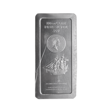 100 troy ounce Cook Islands silver bar coin