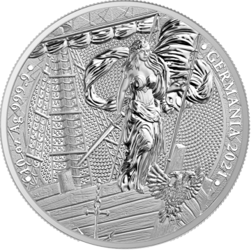10 Troy ounce zilveren munt Germania 2021