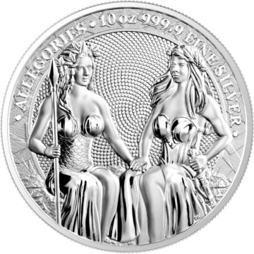 10 troy ounce zilveren munt Germania Allegories 2021