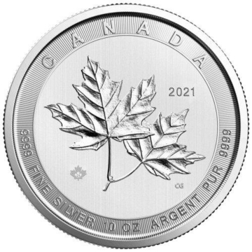 10 Troy ounce zilveren munt Maple Leaf 2021
