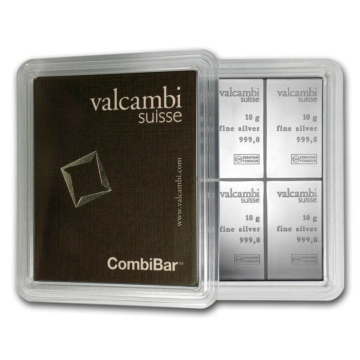 10x 10 gram zilveren CombiBar