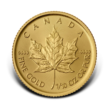 Gold 1/10 troy ounce Maple Leaf coin