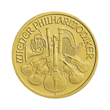 Gold 1/10 troy ounce Vienna Philharmonic coin