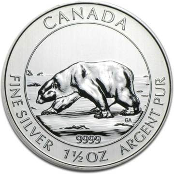 1.5 troy ounce zilver IJsbeer munt 2013