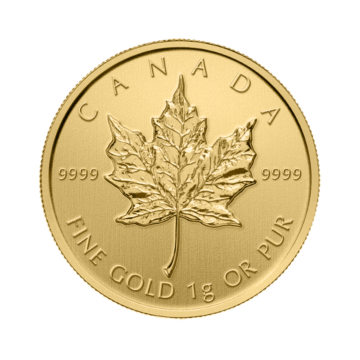 1 Gram gouden munt Maple Leaf