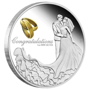 1 troy ounce silver coin wedding 2022 Proof