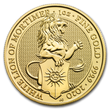 1 Troy ounce gouden munt Queens Beasts White Lion