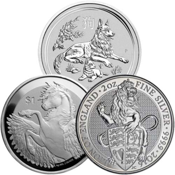 2 troy ounce zilveren munt divers