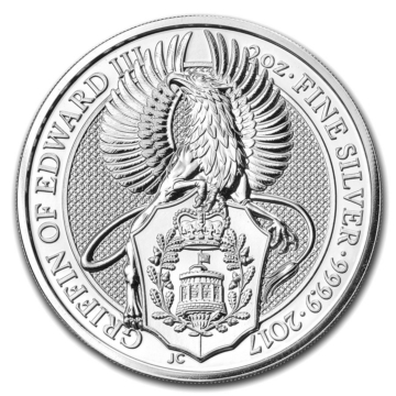2017 Griffin - 2 troy ounce silver Queens Beast coin