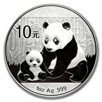 Set zilveren Panda 1 troy ounce munten 2012 t/m 2015