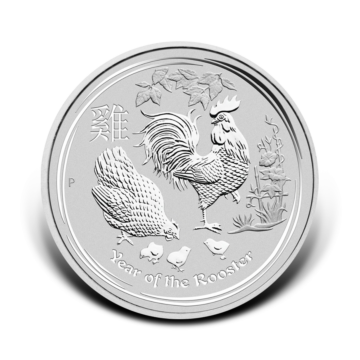1 Troy ounce silver Lunar coin 2017 - year of the rooster