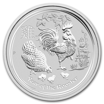 2 Troy ounce silver Lunar coin 2017 - year of the rooster