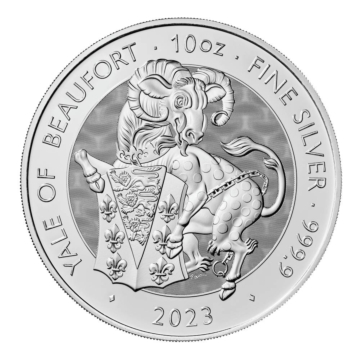 10 troy ounce silver coin Tudor Beasts Yale of Beaufort 2023
