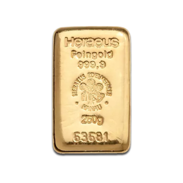 250 gram goudbaar Heraeus